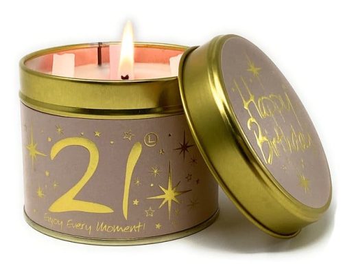 Lily-Flame Happy Birthday 21st Scented Candle Tin